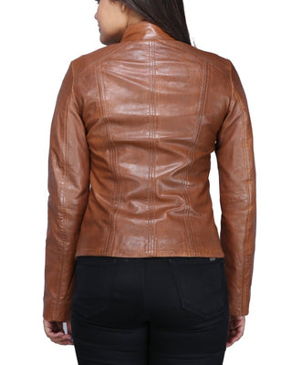 Women's Cognac Leather Jacket