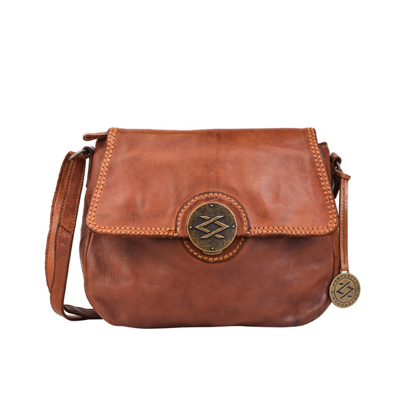 Buy KOMPANERO Genuine Leather Women's Sling Bag (B-10671-Cognac