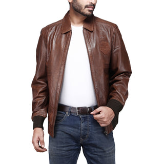 Men's Cognac Leather Jacket