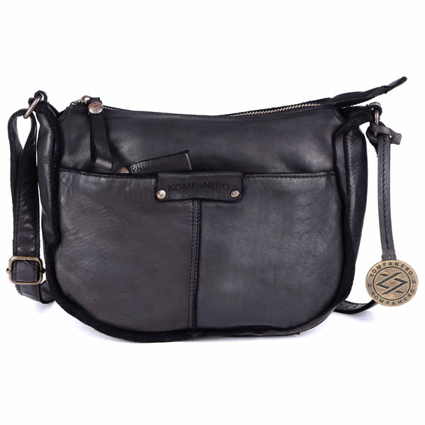 Buy KOMPANERO Women's Grey Genuine Leather Sling Bag (B-9195-Olive